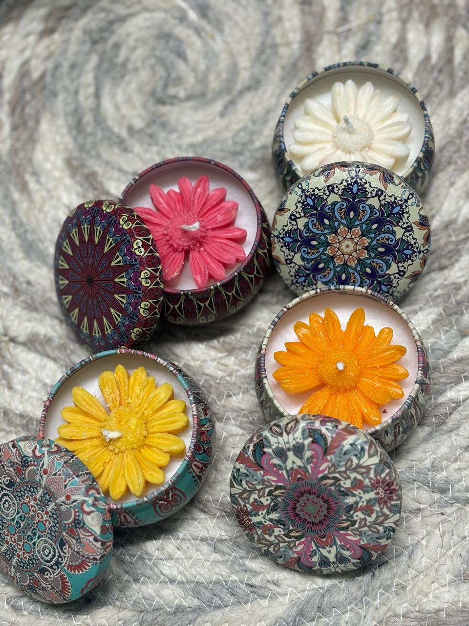BloomBox Floral Tin Candle – Handmade Luxury Gift Candle