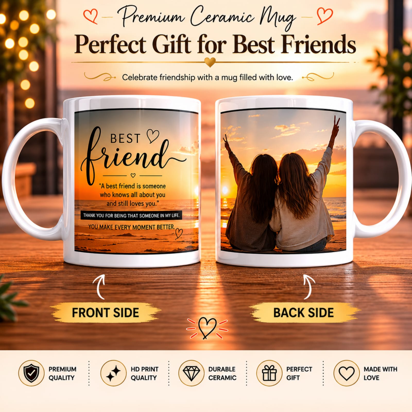 Best Friend Premium Ceramic Mug – Friendship Gift