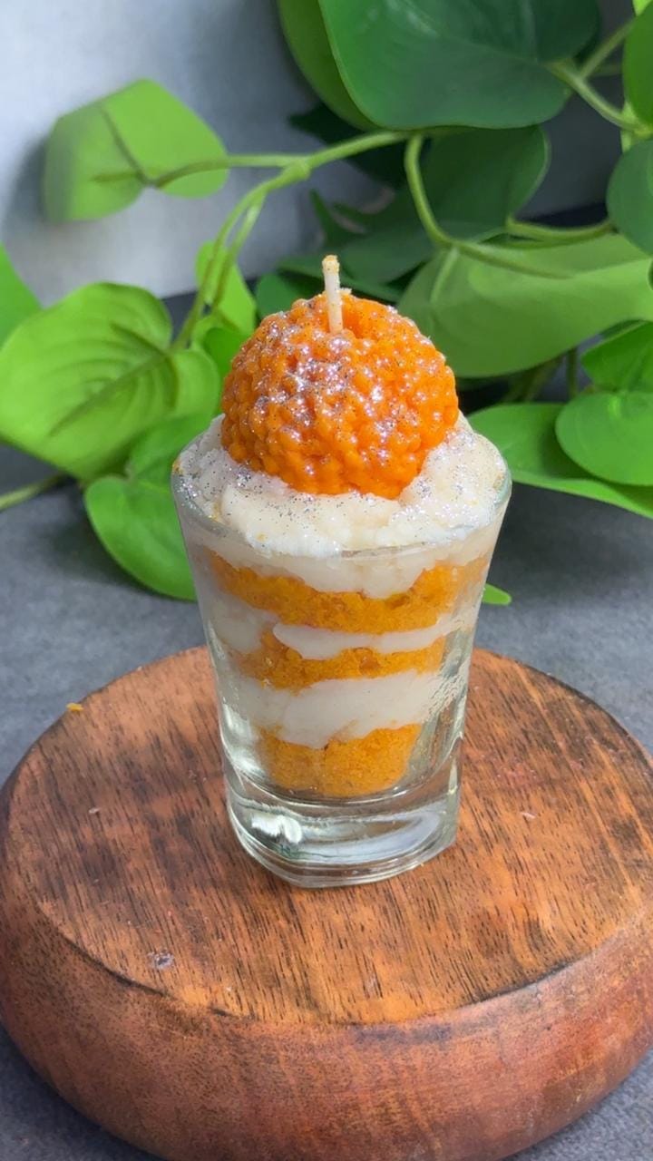 Mango Delight Dessert Candle – Handmade Gourmet Glass Candle