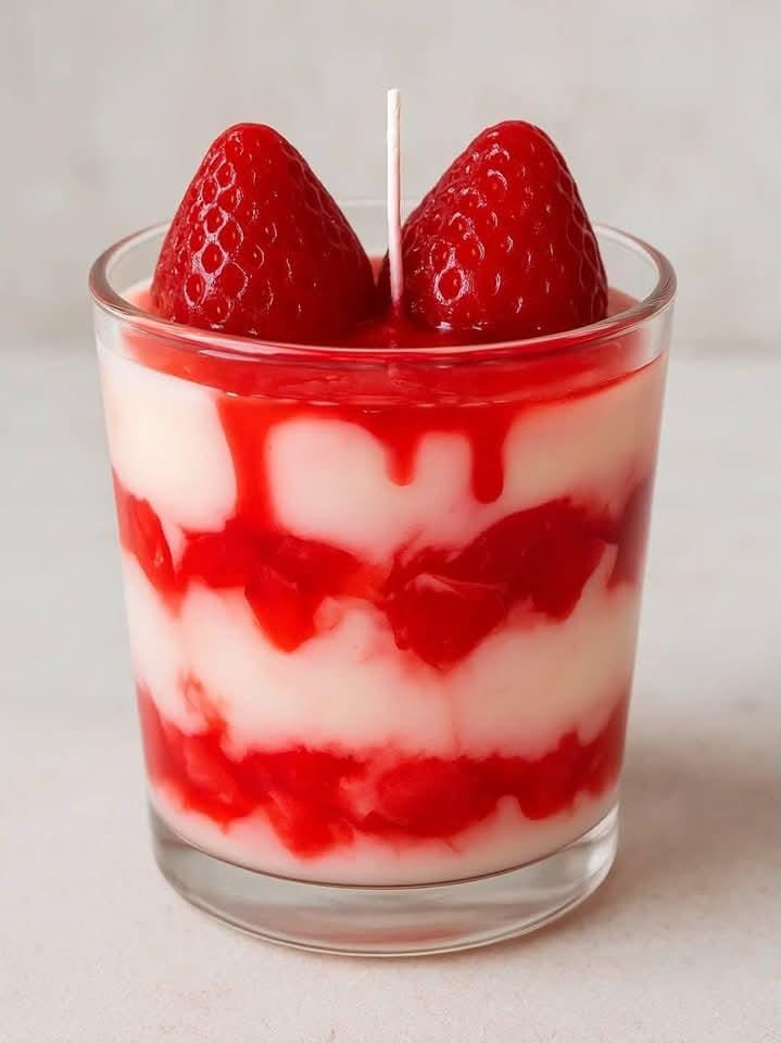 Strawberry Cheesecake Dessert Jar Candle